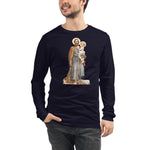 Load image into Gallery viewer, St. Joseph with Christ Child Mosaic Long Sleeve Tee - Catholicamtees
