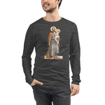 Load image into Gallery viewer, St. Joseph with Christ Child Mosaic Long Sleeve Tee - Catholicamtees
