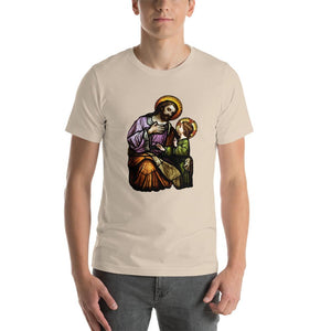St. Joseph with Christ Child Stained Glass Window T-Shirt - Catholicamtees