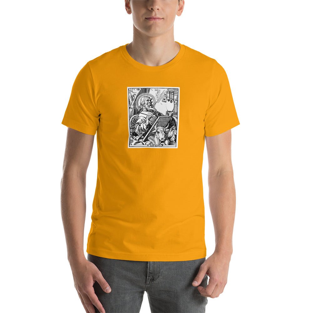 St. Luke the Evangelist Woodcut T-Shirt - Catholicamtees