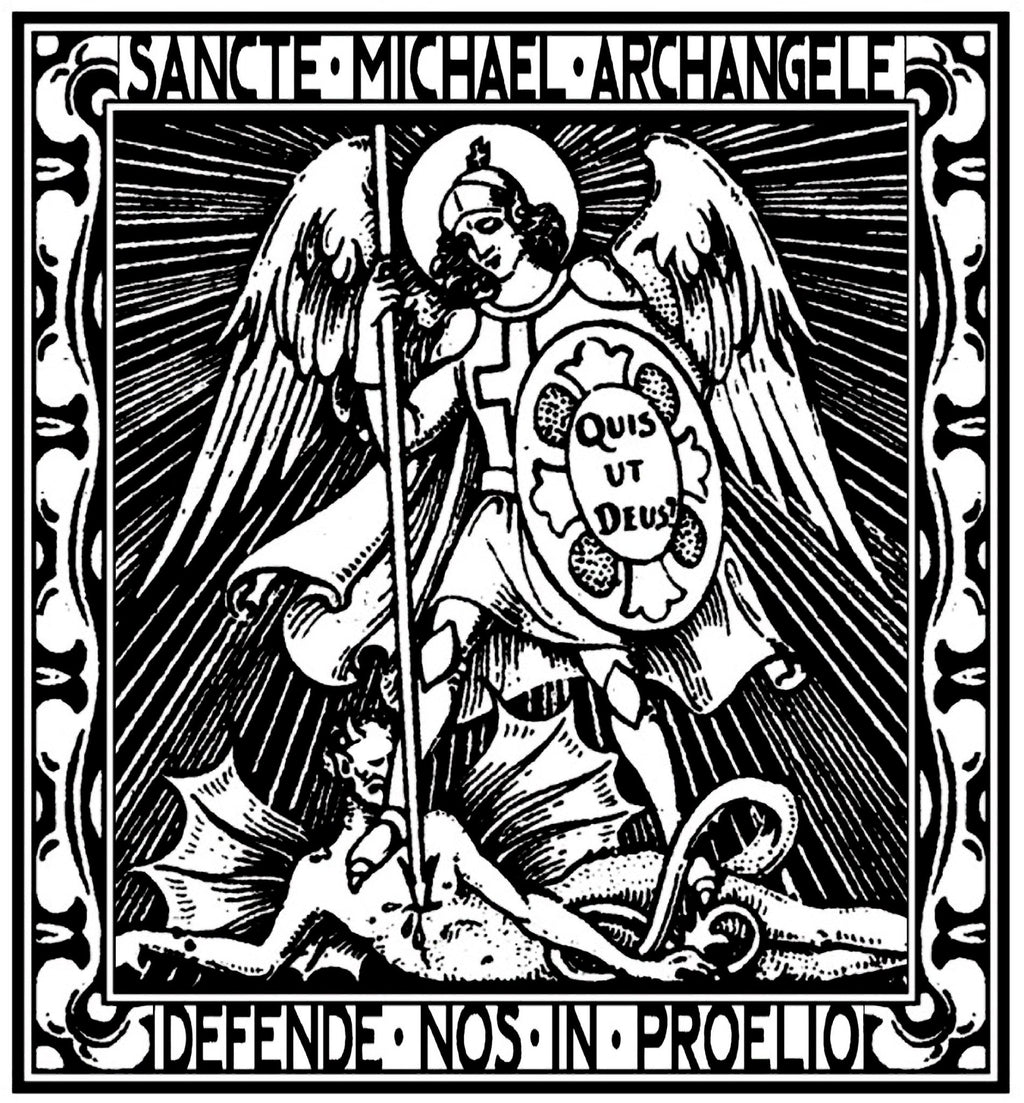 St. Michael the Archangel Woodcut T-Shirt - Catholicamtees