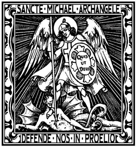 St. Michael the Archangel Woodcut T-Shirt - Catholicamtees