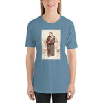 Load image into Gallery viewer, St. Vincent de Paul in Winter Holy Card T-Shirt - Catholicamtees

