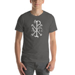 Load image into Gallery viewer, The Chi Rio with Alpha and Omega T-Shirt - Catholicamtees
