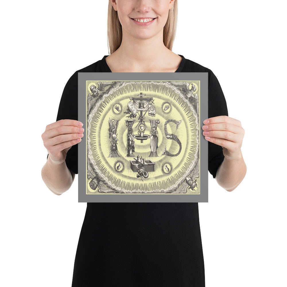 The Monogram for Jesus - IHS- with the Instruments of Our Lord's Passion Poster - Catholicamtees