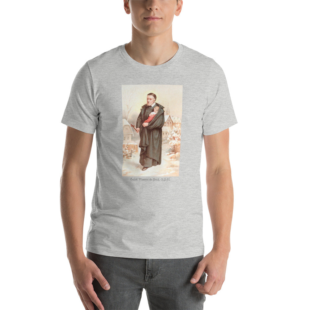 St. Vincent de Paul in Winter Holy Card T-Shirt