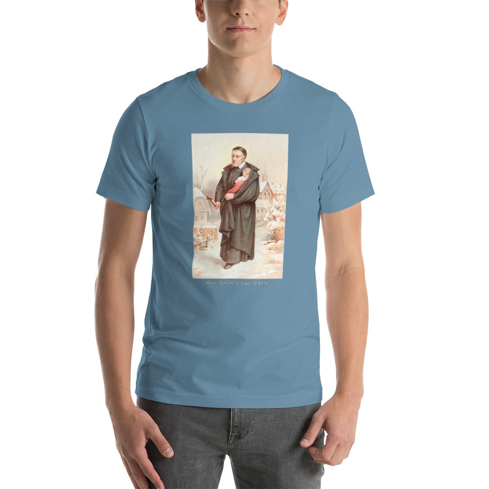 St. Vincent de Paul in Winter Holy Card T-Shirt